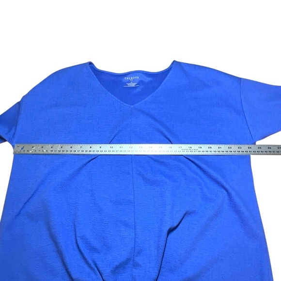 TALBOTS Cotton Blend Lightweight Tie Front Vee Neck Long Sleeve Top US Sz 2X - Picture 6 of 9